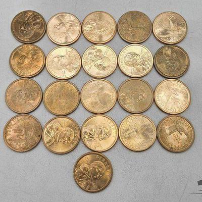 #1522 • (21) Sacagawea Dollar Coins
