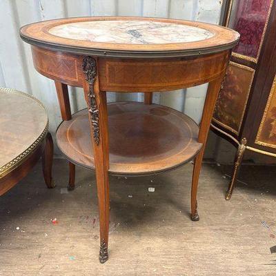 #8020 • Grosfeld’s French Style Marble Top Table
