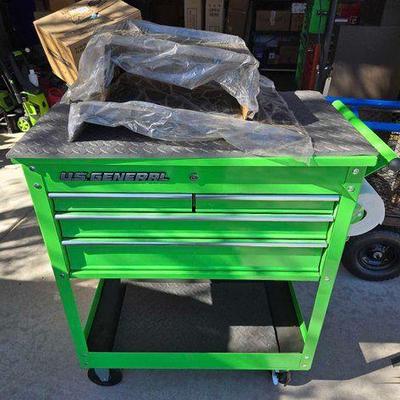 #18210 • US General 30-Inch 4-Drawer Tech Cart in Green
