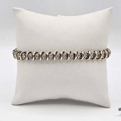 #700 • 14k White Gold & Diamond Bracelet, 18.09g
