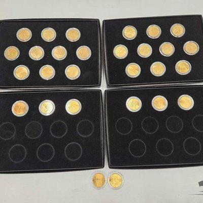 #1542 • Collection of Gold Toned State Quaters
