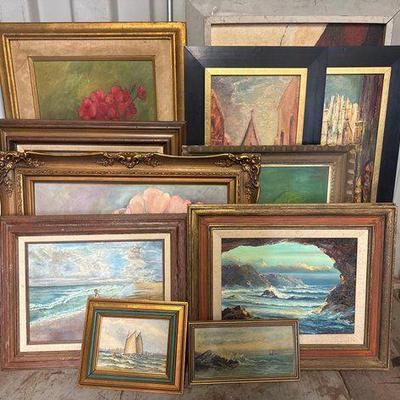 #8068 • (11) Framed Paintings
