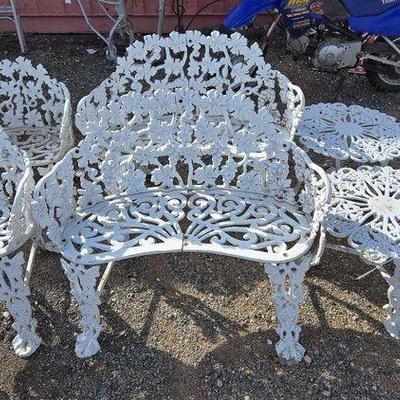 #81000 • White Metal Bench Set
