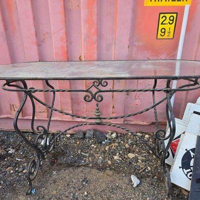 #80002 • Metal Table with Glass Top
