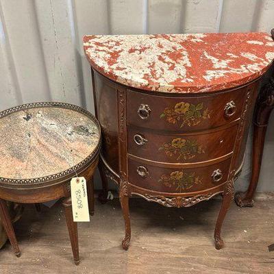 #8508 • (2) Stone Top Tables

