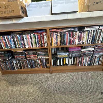 #11032 • DVDs, VHS Tapes, and Storage Shelves
