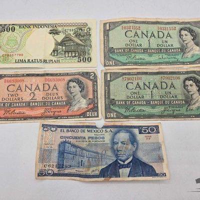 #1710 • (5) Foreign Currency Banknotes

