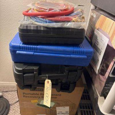 #16004 • NEW!!! Portable Refrigerant Recovery Machine, Swivel Whip Hose & Kit Sets
