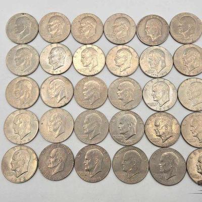 #1506 • (30) 1971-1978 Eisenhower Dollar Coins Clad
