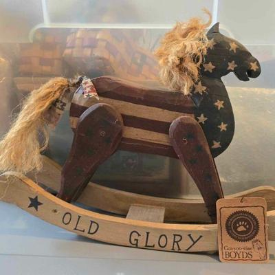 Boyds Bears Old Glory rocking horse