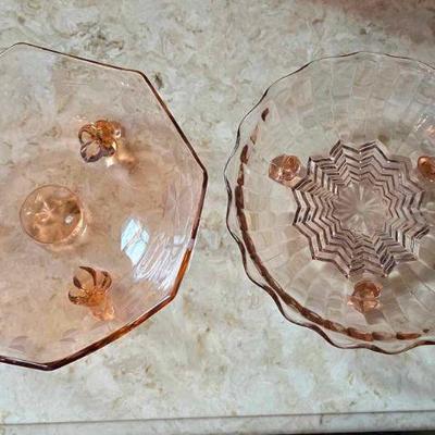 Pink depression glass