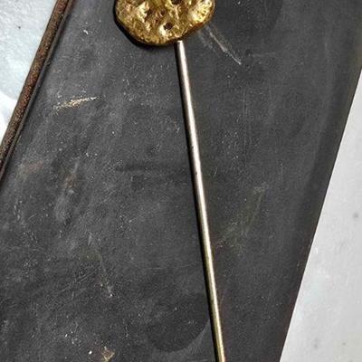 Gold nugget stick pin