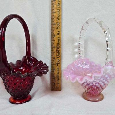 Several Fenton baskets