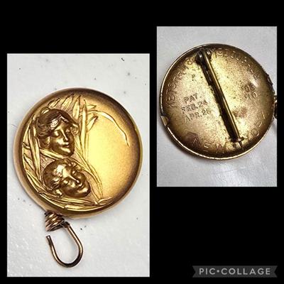 Art Nouveau era retractable fob chain for glasses.
