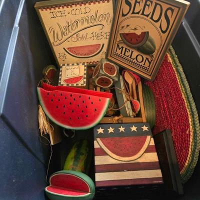 Lots of watermelon decor