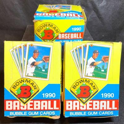 1990 bowman baseball cards 3 boxes