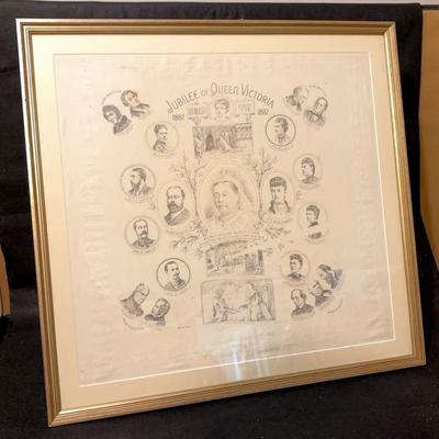 1887 jubilee of queen victoria handkerchief