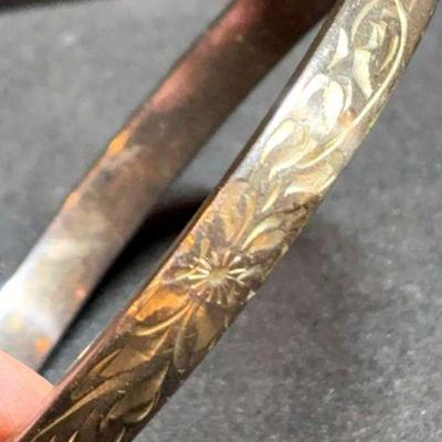 Sterling floral theme bangle bracelet