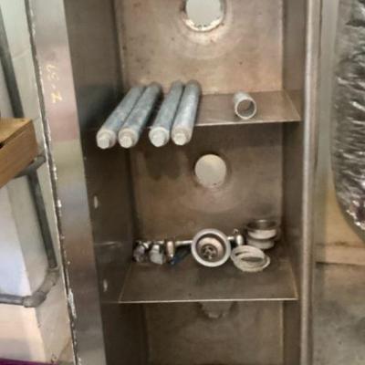 3-Bay Stainless Steel Sink. Needs Some Welding L: 57" D: 21" H: 44"
