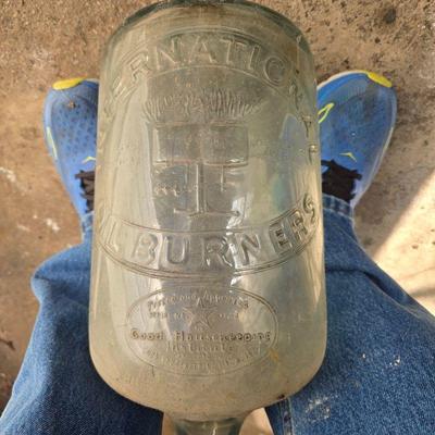 Antique Oil Burner glass jug
