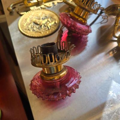 Antique hobnail sconzes