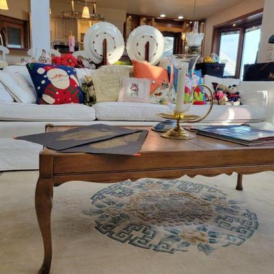White Couch and Coffee Table