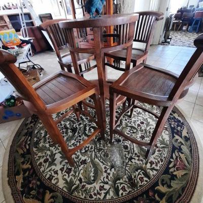 Wood pub table w/4 stools