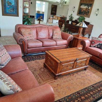 3 piece leather living room set