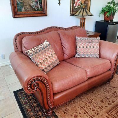 Leather loveseat 1 of 3 pieces