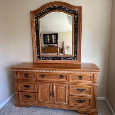 Lot #37 - Collezione Europa Wood Dresser with Mirror