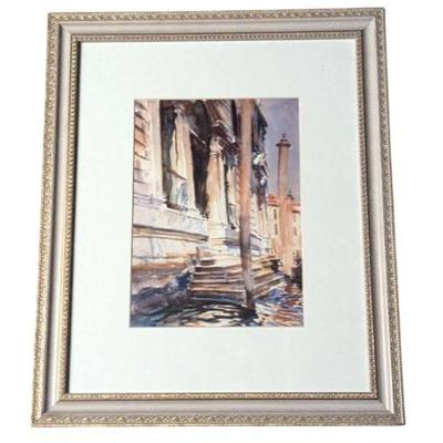 Lot #L67 - John Singer Sargent Lithograph "Doorway of a Venetian Palace," Framed