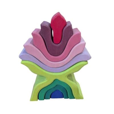 Lot #71 - Grimm's Rainbow Stacking Toy - Colorful Wooden Playset.
