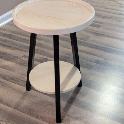 Lot #53 - Modern Round Side Table with Shelf