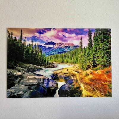 Lot #24 - Stunning Landscape Photo on Glass Wall Art "Mountain Stream" by Dennis Frates