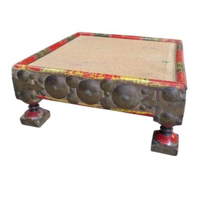 Lot #74 - Vintage Indian Bajot - Low Table/Platform - Cultural & Religious Piece