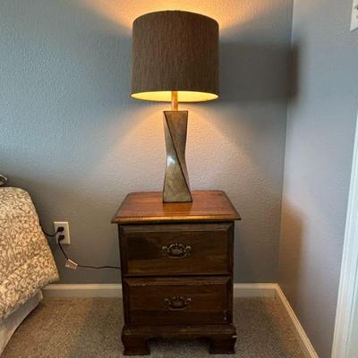 Lot #29 - Vintage Nightstand and Decorative Lamp Set
