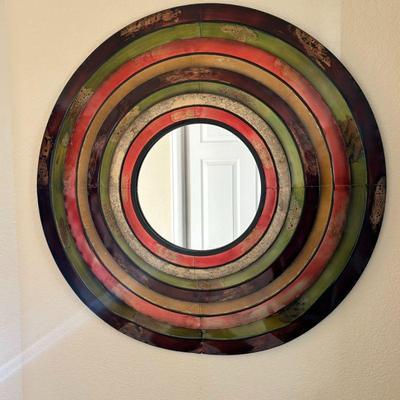 Lot #23 - Decorative Metal Wall Mirror with Colorful Circles