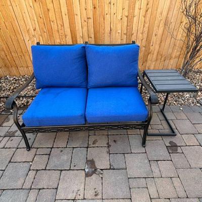Lot #42 - Outdoor Loveseat and Side Table