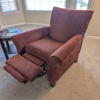 Lot #3 - Wine Colored Fabric Recliner Chair