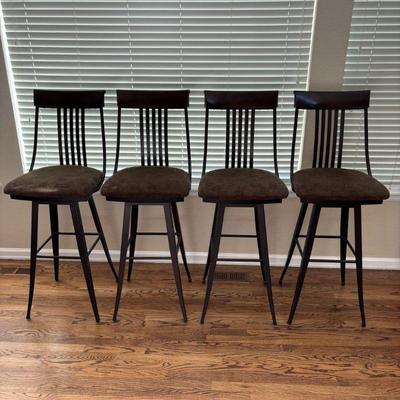 Lot #13 - Set of 4 Stylish Swivel Bar Stools