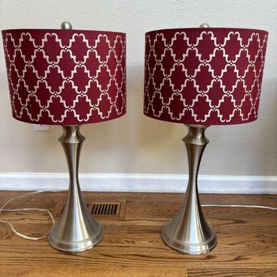 Lot #14 - Set of Two Modern Lamps with Decorative Shades