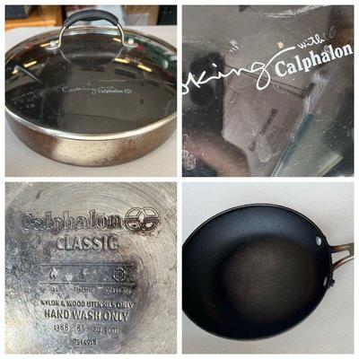 (3) Calphalon Pans & Glass Calphalon Lid

