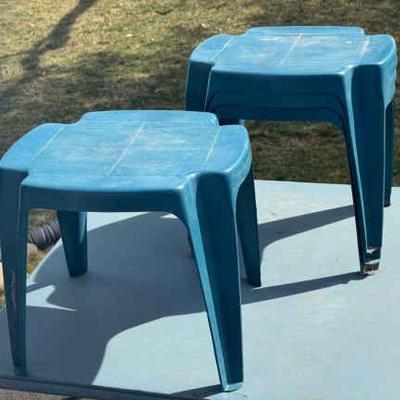 (4) Plastic Patio Stools/ Foot Rests
