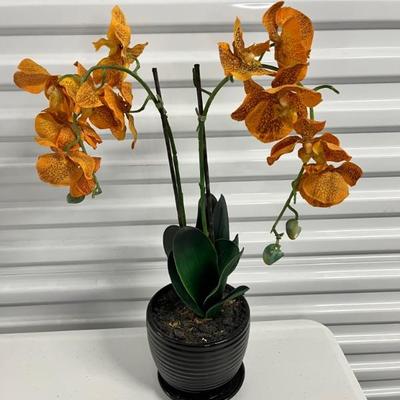 Pottery Vase with silk Flowers