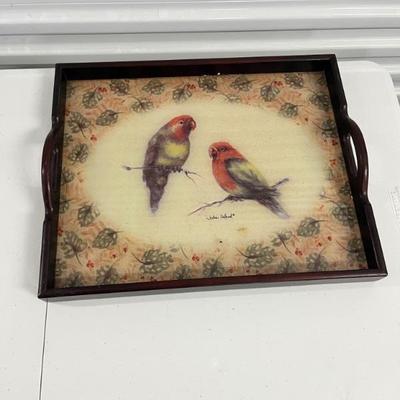 Reverse Painted Glass Tray