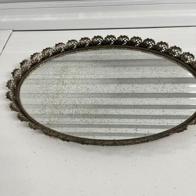 Mirrored Oval Tray