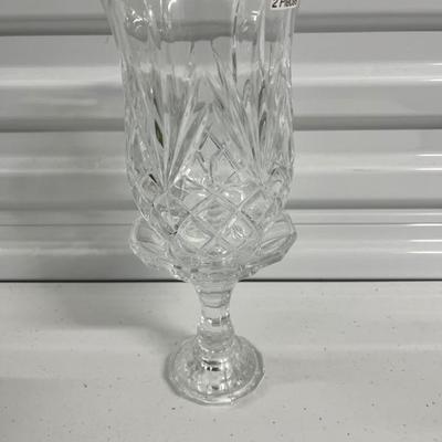 2 PC Crystal Glass Candle Holder