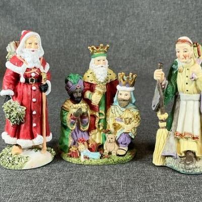 The Three Magi, La Befana and Pere Noel-  International Santa Claus Collection Figurines