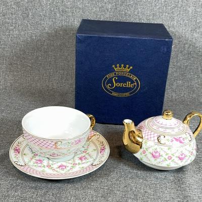 Sorelle Porcelain Cup, Saucer And Teapot