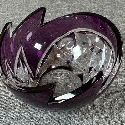 Caesar Crystal Bohemiae Neptune Standard Chestnut Bowl In Violet